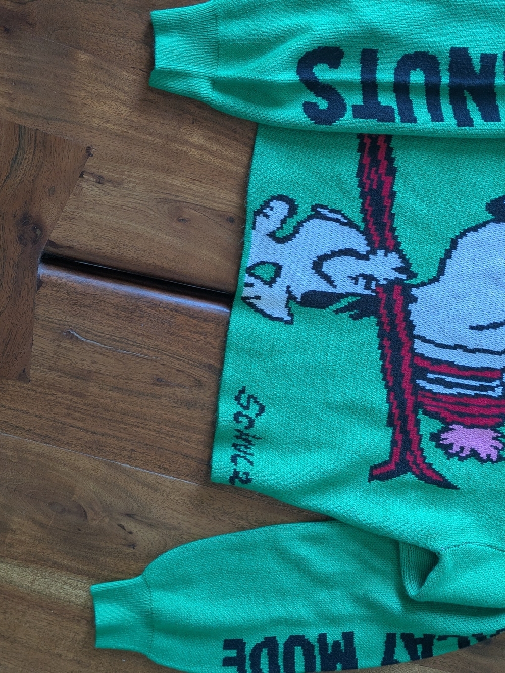 Peanuts Green Graphic Crewneck Sweater